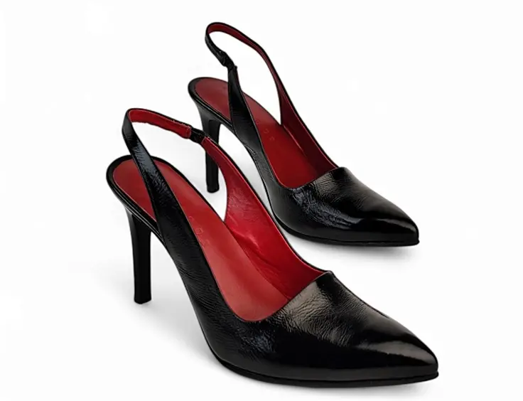 کفش پاشنه بلند چرم زنانه- کاماپرس