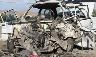 تصادف باورنکردنی دنا پلاس مدل 1400 در جاده رشت