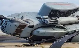 واژگون شدن ده ها بالگرد آمریکایی بر اثر توفان شدید (ویدیو)