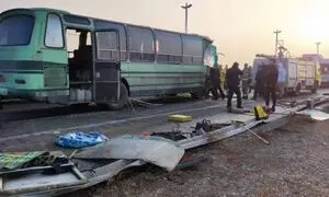 تصادف وحشتناک دو اتوبوس در فرودگاه امام خمینی