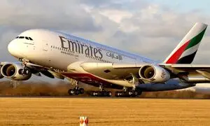 تیک آف تماشایی بزرگترین هواپیمای مسافربری جهان (ویدیو)