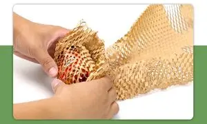 استفاده از کاغذ لانه زنبوری به جای نایلون حبابدار در پستکس