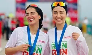 حمایت فرمند از دختران دونده در ماراتن کیش
